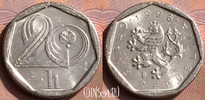 Чехия 20 геллеров 1996 года, KM# 2.1, 413-035