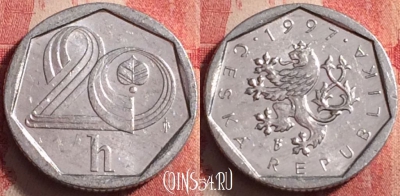 Чехия 20 геллеров 1997 года, KM# 2.1, 199j-090