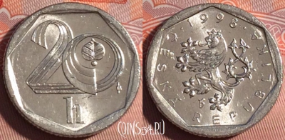 Чехия 20 геллеров 1998 года, KM# 2.3, 224a-076