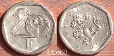 Чехия 20 геллеров 1998 года, KM# 2.3, 344l-049