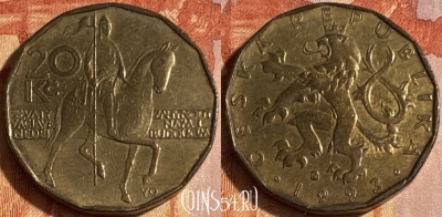 Чехия 20 крон 1993 года, KM# 5, 463q-017 ♛