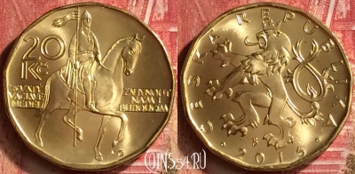 Чехия 20 крон 2016 года, KM# 5, UNC, 294m-058
