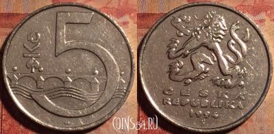 Чехия 5 крон 1994 года, KM# 8, 176a-143