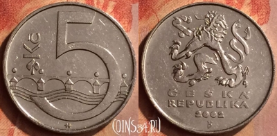 Чехия 5 крон 2002 года, KM# 8, 141n-039