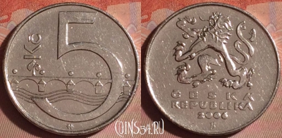Чехия 5 крон 2006 года, KM# 8, 052i-135