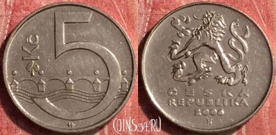 Чехия 5 крон 2006 года, KM# 8, 407-089