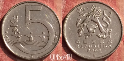 Чехия 5 крон 2009 года, KM# 8, 409-077