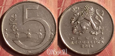 Чехия 5 крон 2014 года, KM# 8, 383n-125