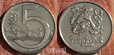 Чехия 5 крон 2019 года, KM# 8, 441s-049