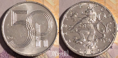 Чехия 50 геллеров 2000 года, KM# 3, 184a-129