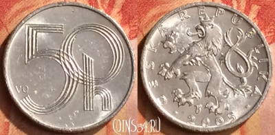 Чехия 50 геллеров 2005 года, KM# 3, 080n-143