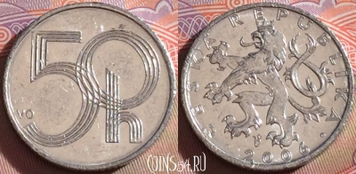 Чехия 50 геллеров 2006 года, KM# 3, 104b-043