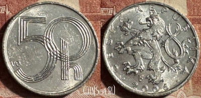 Чехия 50 геллеров 2006 года, KM# 3, 453s-033