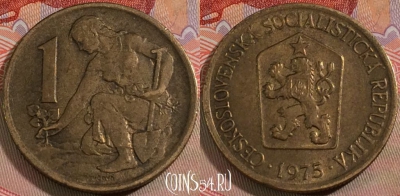 Чехословакия 1 крона 1975 года, KM# 50, 137b-096