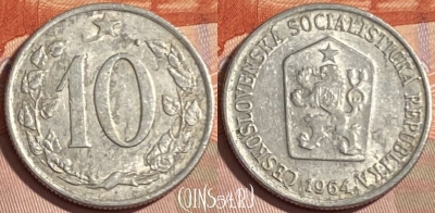 Чехословакия 10 геллеров 1964 года, KM# 49.1, 479р-043