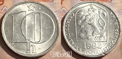 Чехословакия 10 геллеров 1983 года, KM# 80, 498р-010