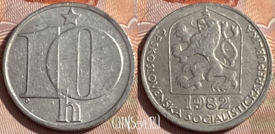 Чехословакия 10 геллеров 1982 года, KM# 80, 279q-128