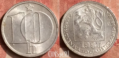 Чехословакия 10 геллеров 1987 года, KM# 80, 410-065
