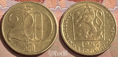 Чехословакия 20 геллеров 1984 года, KM# 74, 094s-027