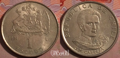 Чили 1 эскудо 1971 года, KM# 197, 183-068