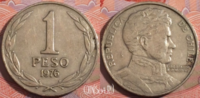 Чили 1 песо 1976 года, KM# 208, a140-047