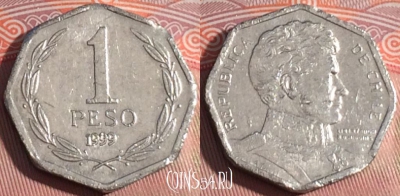 Чили 1 песо 1999 года, KM# 231, 228a-099