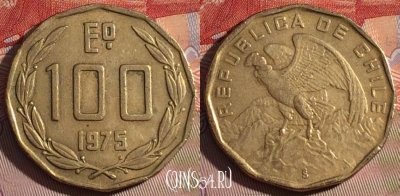 Чили 100 эскудо 1975 года, KM# 202, 069d-078