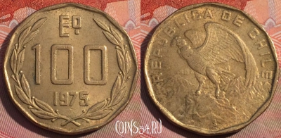 Чили 100 эскудо 1975 года, KM# 202, 263a-046