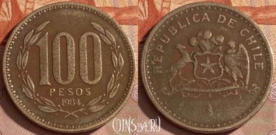 Чили 100 песо 1984 года, KM# 226, 461r-331