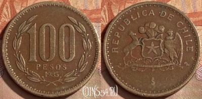 Чили 100 песо 1985 года, KM# 226, 120r-126