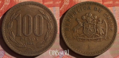 Чили 100 песо 1986 года, KM# 226, 060f-096