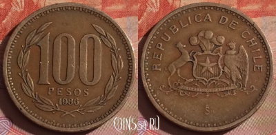 Чили 100 песо 1986 года, KM# 226, 337-025