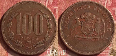 Чили 100 песо 1987 года, KM# 226, 211m-043