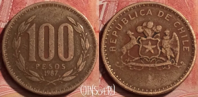 Чили 100 песо 1987 года, KM# 226, 394-126