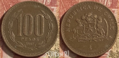 Чили 100 песо 1992 года, KM# 226, 064p-022