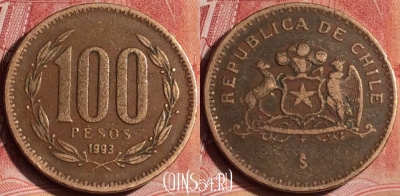 Чили 100 песо 1993 года, KM# 226, 393-063