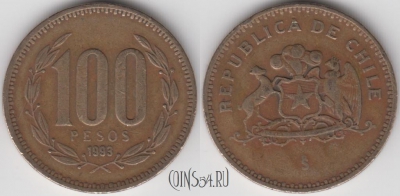Чили 100 песо 1993 года, KM 226.2, 123-107