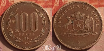 Чили 100 песо 1994 года, KM# 226, 376k-082