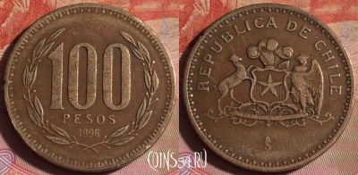 Чили 100 песо 1996 года, KM# 226, 338-058