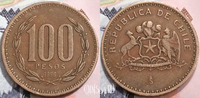 Чили 100 песо 1996 года, KM# 226.2, 127-072