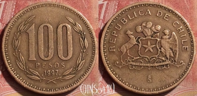 Чили 100 песо 1997 года, KM# 226, 191l-039