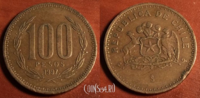 Чили 100 песо 1997 года, KM# 226.2, 44-032