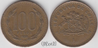 Чили 100 песо 1998 года, KM 226.2, 123-099