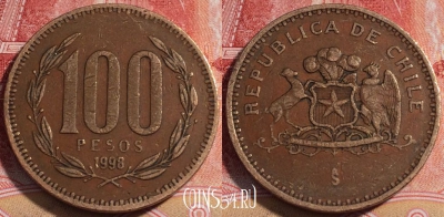 Чили 100 песо 1998 года, KM# 226.2, 253-093