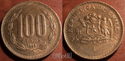 Чили 100 песо 1998 года, KM# 226.2, 048-043