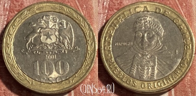 Чили 100 песо 2001 года, KM# 236, 499р-018 ♛