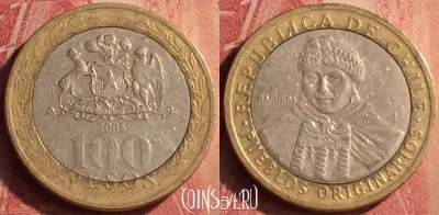 Чили 100 песо 2006 года, KM# 236, 388n-093