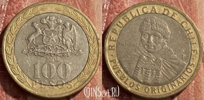 Чили 100 песо 2006 года, KM# 236, 462q-671