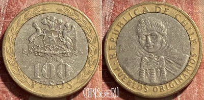Чили 100 песо 2006 года, KM# 236, 463r-359