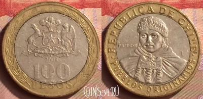 Чили 100 песо 2008 года, KM# 236, 443-013